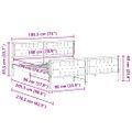 vidaXL Rám postele Tmavo šedá 180 x 200 cm Masívne borovicové drevo