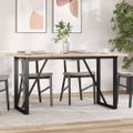 vidaXL Jedálenský stolík v tvare O 140x80x75,5 cm borovica a oceľ