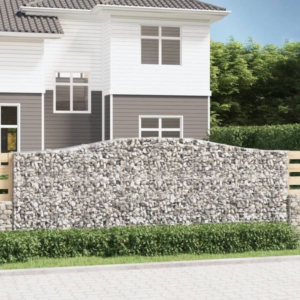 vidaXL Oblúkové gabionové koše 9 ks 400x50x140/160 cm pozink. železo