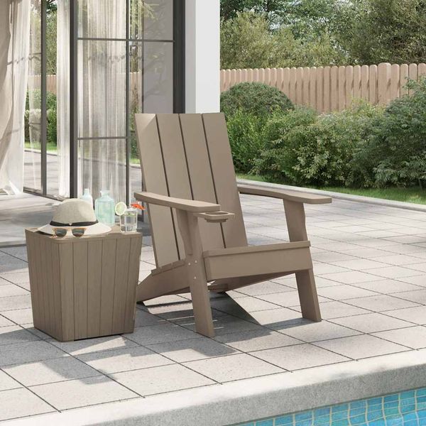 vidaXL Záhradná stolička Adirondack bledohnedá 75x88,5x89,5cm PP