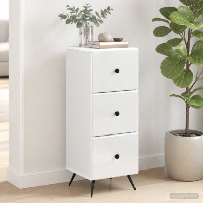 vidaXL Zásuvkový kabinet Biela 33 x 34,5 x 90 cm Kompozitné drevo