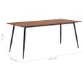 vidaXL Jedálenský stôl, hnedý 180x90x75 cm, MDF