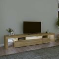 vidaXL TV skrinka s LED svetlami dub sonoma 215 x 36,5 x 40 cm