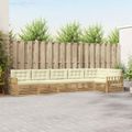 vidaXL Záhradná súprava gaučov 6 ks Biela a krémová Polyester