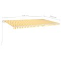 vidaXL Ručne zaťahovacia markíza s LED 600x350 cm žltá a biela