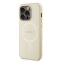 Puzdro Guess pre iPhone 15 Pro Max 6,7" GUHMP15XPSAHMCB zlaté tvrdé puzdro Saffiano MagSafe