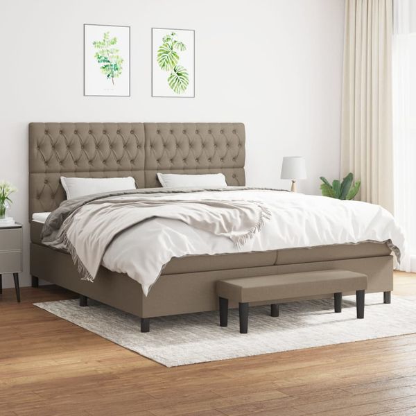 vidaXL Boxspring posteľ s matracom sivohnedý 200x200 cm látka