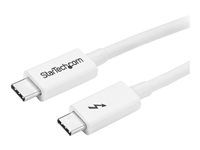 StarTech 3.3ft (1m) Thunderbolt 3 Cable, 20Gbps, 100W PD, 4K Video, Thunderbolt-Certified, Compatible w/ TB4/USB 3.2/DisplayPort - Kábel Thunderbolt - USB-C (M) do USB-C (M) - USB 3.1 Gen 2 / Thunderbolt 3 / DisplayPort 1.2 - 1 m - podporuje 4K - biela - pre P/N: CDP2HDUACP, CDP2HDUACPW