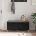 vidaXL Predsieňová lavica s vankúšom Čierny Dub 100 x 38 x 46 cm