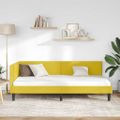 vidaXL Rohový rám postele s čelnou doskou Žltá 80 cm x 200 cm Zamat