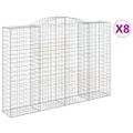 vidaXL Oblúkové gabionové koše 8ks 300x50x200/220cm pozinkované železo