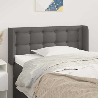 vidaXL Čelo postele so záhybmi sivé 83x16x78/88 cm umelá koža
