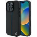 Puzdro Mercedes pre iPhone 16 Pro Max 6,9" MEHMP16X23RURBK Hardcase MB Blue Line Leather MagSafe čierne