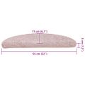 vidaXL Schodové rohože 30 ks 56x17x3 cm svetloružové, polkruhové