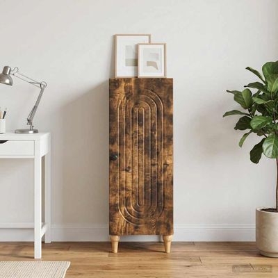 vidaXL Servírovacia skriňa Dymový dub 33 x 34,5 x 90 cm