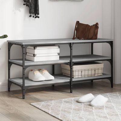 vidaXL Lavička na topánky sivá sonoma 100x38,5x49 cm kompozitné drevo