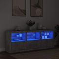 vidaXL Komoda s LED svetlami betónovo sivá 181,5x37x67 cm