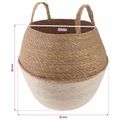 vidaXL Kvetináč s uchami Biela Ø 32 x 32 cm 100% Morská tráva