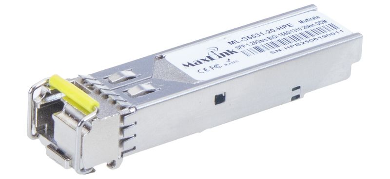 MaxLink 1.25G SFP optický modul HP, WDM(BiDi), SM, Tx 1550/Rx1310nm, 20km, 1x LC konektor, DDM, HPE