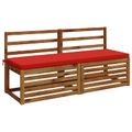 vidaXL Vankúš na lavičku SOEST 100% polyester Červená 140 x 50 x 5 cm