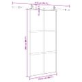 vidaXL Posuvné dvere s kovaním čierne 102,5x205 cm tvrdené sklo