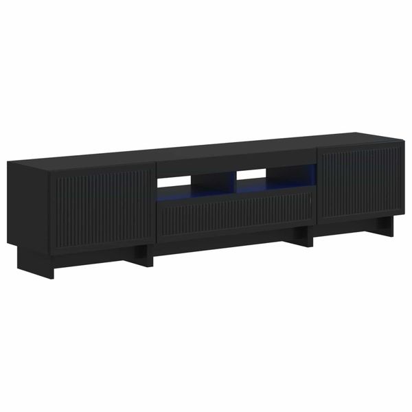 vidaXL 5-dielny LED TV kabinet Čierna Kompozitné drevo