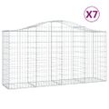 vidaXL Oblúkové gabiónové koše 7ks 200x50x100/120cm pozinkované železo