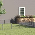 vidaXL Koterec pre psy strieborný 35 m² oceľ