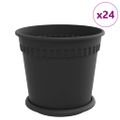 vidaXL Kvetináče 24 ks Čierna Plast