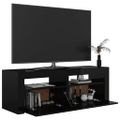 vidaXL TV skrinka s LED svetlami vysokolesklá čierna 120x35x40 cm