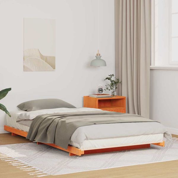 vidaXL Rám postele Včelí hnedý 80 x 210 cm Masívne borovicové drevo