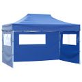 vidaXL Profesionálny skladací párty stan+4 steny 3x4 m, oceľ, modrý