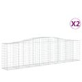 vidaXL Oblúkové gabiónové koše 2 ks 400x50x100/120cm pozinkov. železo