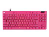 Klávesnica - TKL - podsvietenie - USB - QWERTY - US medzinárodná - klávesový spínač: Linear - ružová