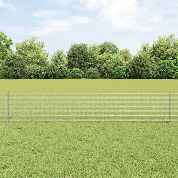 vidaXL Zváraný drôtový plot s podperou 25 x 0,4 m Strieborná Sieťovina