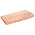 vidaXL Nástenná polica bledohnedá 60x30x(2-4) cm ošetrený masívny dub