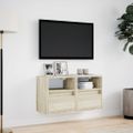 vidaXL TV nástenné skrinky s LED svetlami 2 ks dub sonoma 41x31x45 cm