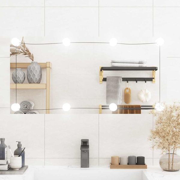 vidaXL Nástenné zrkadlo s LED 40x80 cm sklo obdĺžnik