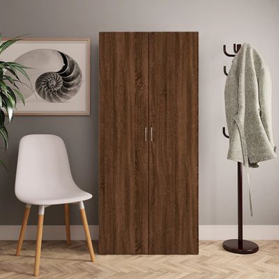 vidaXL Botník hnedý dub 80x35,5x180 cm spracované drevo