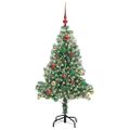 vidaXL Umelý vianočný stromček, snehom obalený, s LED svetlom 150 cm