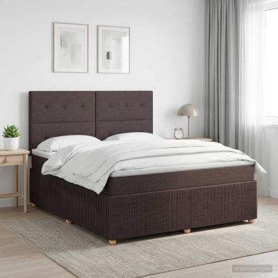 vidaXL Posteľ boxspring s matracom Tmavohnedá 140 x 190 cm Látka