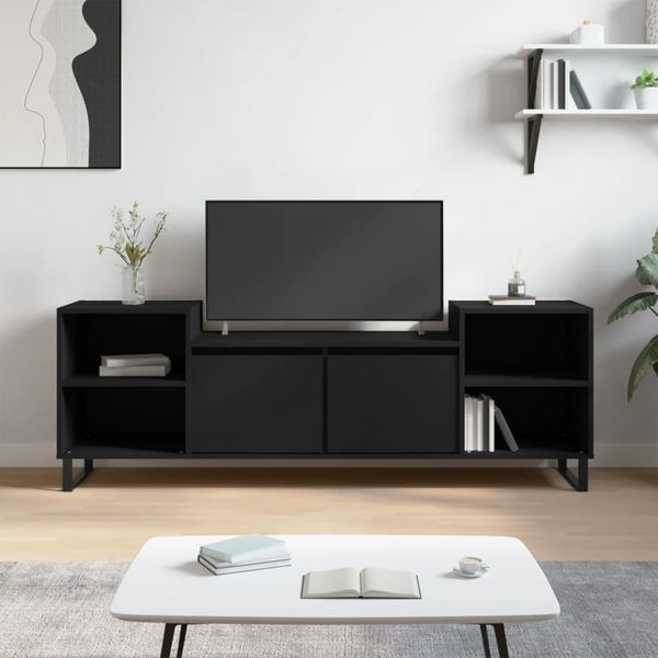 vidaXL TV skrinka čierna 160x35x55 cm spracované drevo