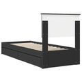 vidaXL Úložná posteľ so zásuvkou Čierna 75 x 190 cm Kompozitné drevo