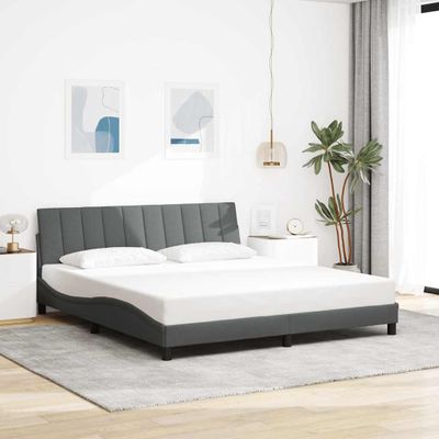 vidaXL Rám postele bez matraca Hanko tmavosivá 180x200 cm látka