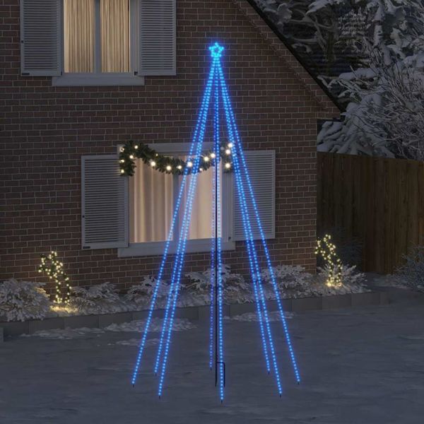 vidaXL LED vianočný stromček interiér exteriér 576 LED modré 3,6 m