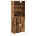 vidaXL Highboard Staré drevo 69,5 x 32,5 x 180 cm Kompozitné drevo