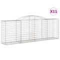 vidaXL Oblúkové gabiónové koše 11 ks 300x50x100/120cm pozinkov. železo