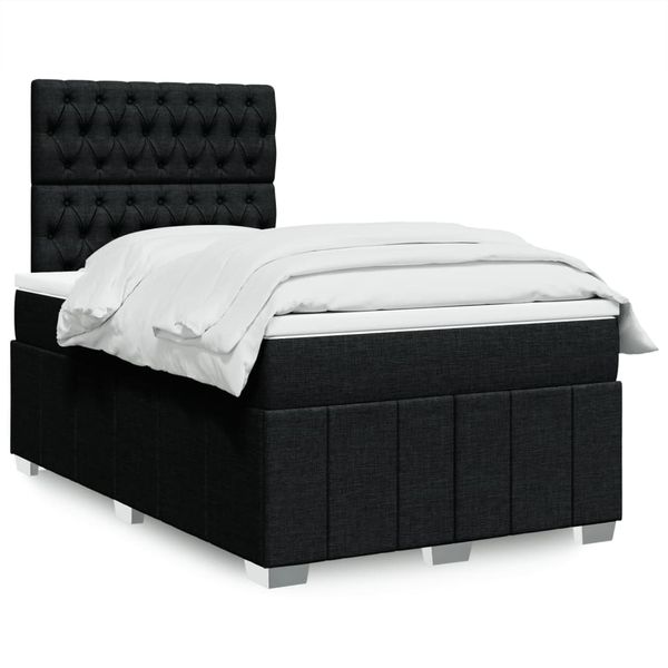 vidaXL Boxspring posteľ s matracom čierny 120x200 cm látka