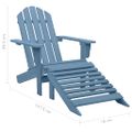 vidaXL Záhradná stolička Adirondack s otomanom jedľový masív modrá