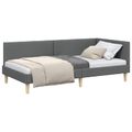 vidaXL Rohový rám postele s čelnou doskou Tmavo šedá 80 cm x 200 cm